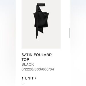 Zara Black Satin Blouse